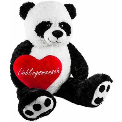 BRUBAKER XXL Panda veľká s obľúbeným ľudským srdcom medvedík 100 cm