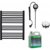 CERANO - Kúpeľňový elektrický radiátorový set Antonio - WIFI - 300W - čierna matná - 660x550mm