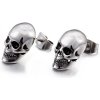 Puzetové náušnice z ocele Punk Skull Lebka
