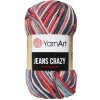 YarnArt Jeans Crazy 7208 Modrá, červená, maslová