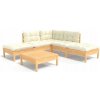 Súprava záhradného nábytku z dreva VidaXL, béžová, 6-dielna