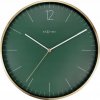 Nástenné hodiny zelené Essential Gold Nextime