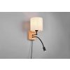 TRIO 212879236 NILAM nástenné svietidlo s vypínačom 1xE27 + SMD LED prírodné drevo, biela