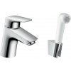 Hansgrohe Logis - Páková umývadlová batéria s ručnou sprchou Bidette a sprchovou hadicou 160 cm, chróm 71290000