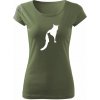 T-ričko Catz dámske tričko Farba trička: Khaki, Farba potlače: Biela, Veľkosť: S