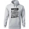 1970 v kocke - Mikina pánska Cape s kapucňou - 2XL ( Svetlosivý melír )