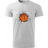 Basketbal lopta v triku - Klasické pánske tričko vyššej gramáže - XS ( Svetlosivý melír )