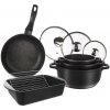 Sada riadu GRANDE 9 dielna – hrnce, panvica, pekáč a rošt s PFLUON GRANIT povrchom