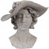 Clayre & Eef Šedý antik kvetináč hlava ženy s klobúkom - 27*23*26 cm - Clayre & Eef