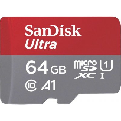 SanDisk microSDXC Ultra 64GB (140MB/s A1 Cl. 10 UHS-I) + Adapter Tablet pamäťová karta micro SDXC 64 GB A1 Application Performance Class, UHS-Class 1; SDSQUAB-064G-GN6TA
