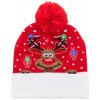 Norrsken Vianočná LED zimná čiapka, sob, červená