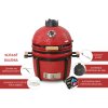 Keramický gril Kamado Bono Minimo (Čierny/Červený) Červená