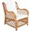 Záhradné kreslo prírodný ratan / plátno Dekorhome
