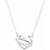 Strieborný náhrdelník srdca so srdiečkom zo zirkónu 12099.1 crystal