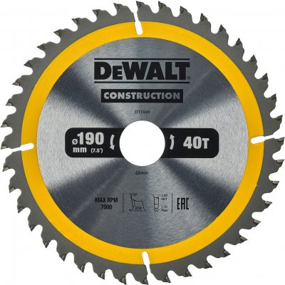 DeWALT DT1945 Pílový kotúč CONSTRUCTION, 190 x 30 mm, 40 zubov od 13,7 € -  Heureka.sk