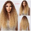 Kučeravá citrónovožltá parochňa Johanna so sieťkou (lace front)