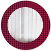 Okrúhle ozdobné zrkadlo Červená mriežka fi 50 cm