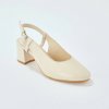 Kožené lodičky s otvorenou pätou krémová 038 Blancheporte