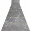Najkoberce Behúň EMERALD exkluzívny 1012 glamour, marmur, geometrický sivý/zlatý 80 cm