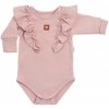 Baby Nellys Rastúce body Nature s dlhým rukávom a volániky staroružovej Baby Nellys Veľ. 62/68