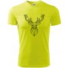Geometria - Veľký jeleň - Pánske tričko Fantasy športové - XL ( Neonová žltá )