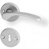 Dverové kovanie ACT Viola R (strieborná), kľučka-kľučka, WC kľúč, AC-T Strieborná