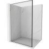 Mexen Kioto L, sprchová zástena Walk-In 80 x 200 cm, 8mm číre sklo čierny vzor, brúsená oceľ profil, 800-080-103-97-70