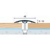Prechodová lišta WELL šampanská matná 40 mm, nivelácia 0-10 mm