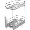 Výsuvný dvojpoličkový kôš spodný Cargo, strieborný 500mm