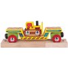 Bigjigs Rail Vagón s buldozérom + 2 koľaje