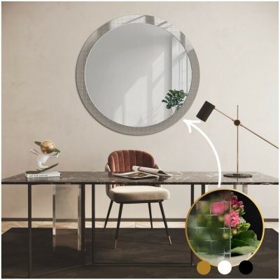 Alfaram Dekoratívne okrúhle zrkadlo na ornamentálnom skle Master Flex - LUXORA FROSTED 120