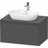 DURAVIT Ketho 2 závesná skrinka pod umývadlo na dosku, 1 zásuvka, 800 x 550 x 459 mm, grafit matný, K24885049490000