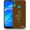 Picasee silikónový prehľadný obal pre Huawei Y7 2019 - Brown flowers