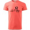 EKG volejbalistky - Klasické pánske tričko vyššej gramáže - 2XL ( Korálová )