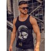 Čierne pánske tank top tričko boxerského strihu s potlačou Bolf 14842A