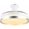 Stropná lampa Amazinggirl LINDBERG s ventilátorom LED, 31 cm, bielo-strieborná