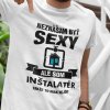 Tričko s potlačou SEXY INŠTALATÉR Dámsky Biela 3XL