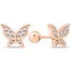 Brilio Silver Nádherné bronzové náušnice Motýľ EA631R
