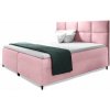 Wilsondo Čalúnená boxspring manželská posteľ s matracom Leila - ružová Rozmer: 160x200