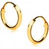 Šperky eshop - Detské náušnice v žltom 585 zlate - malé krúžky, lesklé zaoblené ramená, 10 mm S2GG48.24
