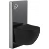 CERANO - Kompletný WC set sanitárny splach. modul - čierna matná + WC závesné Verde, Rimless + Slim/UF sedátko - čierna lesklá - 49x36 cm