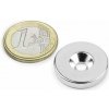 SOLLAU Neodymový magnet medzikružie D 23/4.5 mm, H 4 mm,s vrtaním a zahĺbením, N35,ponikelovaný