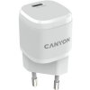 Canyon H-20 Sieťová nabíjačka s USB-C výstupom a podporou PD, 20W biela CNE-CHA20W05 - Univerzálny USB-C adaptér