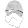 Pletená čiapočka na zaväzovanie bonetka Boy Hand Made Baby Nellys sivá