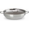 Nízky hrniec CLASSIC 30 cm, 4,8 l, strieborná, nerezová oceľ, Le Creuset