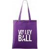 Volleyball nápis - Taška bavlnená - 42 x 38 cm ( Fialová )