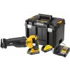 DEWALT Akumulátorová sablíková píla 18 V (2 x 5,0 Ah PowerStack akumulátor + nabíjačka) v kufri TSTAK