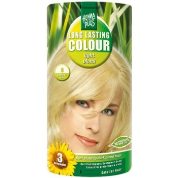 HennaPlus dlhotrvajúca farba na vlasy 8 svetlá blond