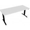 Hobis Pracovný stôl Motion, ZO, 2S, 180x70,5-120,5x80 cm, biela/čierna
