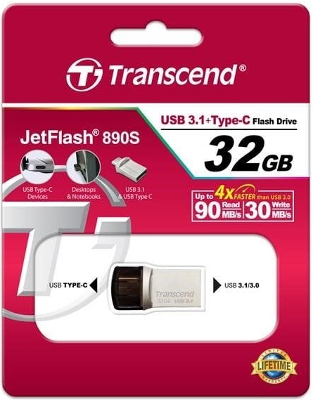 Transcend JetFlash 890S 32GB Type-C TS32GJF890S